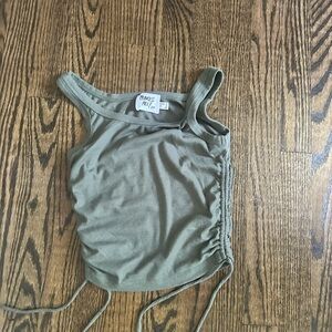 Princess Polly Cinched Green Crop Top Never Worn